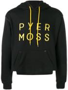 Pyer Moss Logo Cropped Hoodie - Black