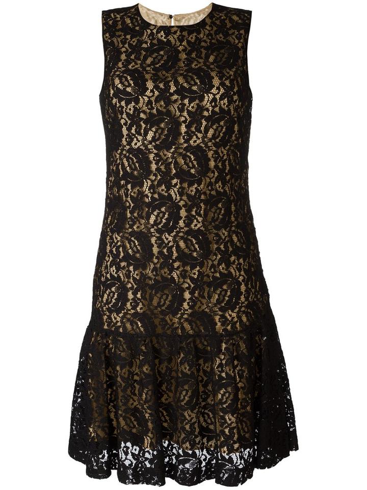 Moschino Lace Tiered Dress, Women's, Size: 40, Black, Rayon/polyamide