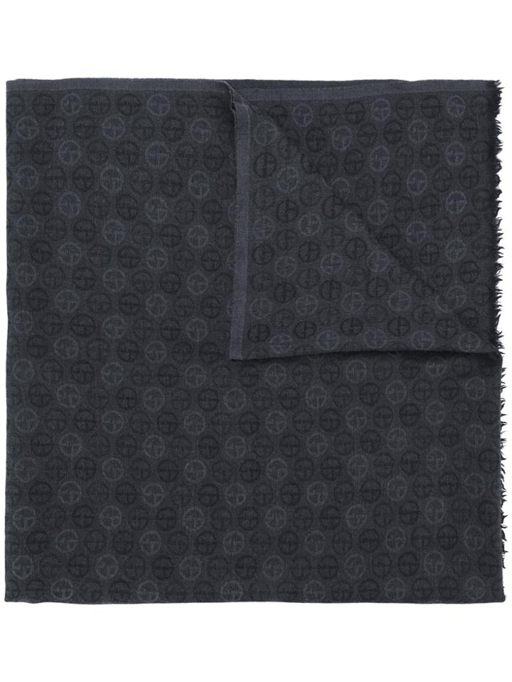 Giorgio Armani Monogram Scarf - Grey