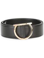 Salvatore Ferragamo Gancio Buckle Belt, Women's, Size: 90, Black, Calf Leather