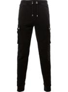 Balmain Biker Jogging Trousers, Men's, Size: Xs, Black, Cotton/spandex/elastane