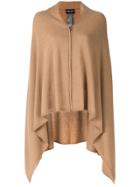 Giorgio Armani Zipped Cashmere Poncho - Brown