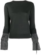 Fabiana Filippi Contrast Cuff Sweater - Grey