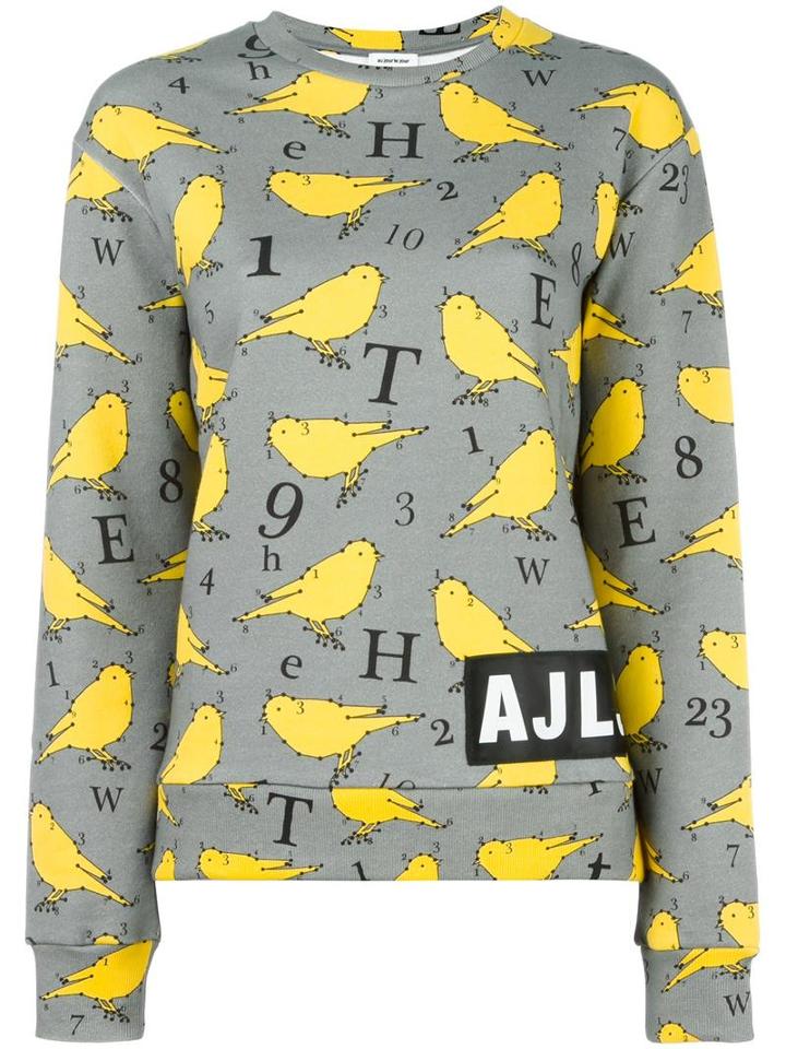 Au Jour Le Jour Bird Print Sweatshirt, Women's, Size: 42, Green, Cotton