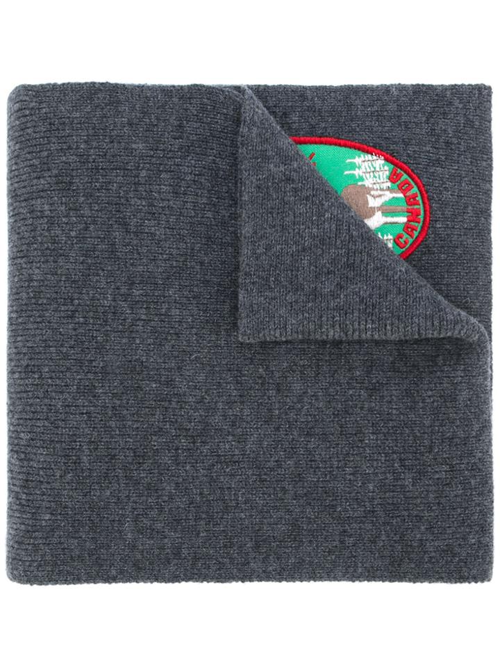 Dsquared2 Patch Embroidered Scarf - Grey