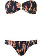 Brigitte - Printed Bandeau Bikini Set - Women - Elastodiene/polyamide - Pp, Blue, Elastodiene/polyamide