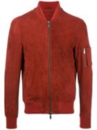 Zip Up Jacket - Men - Cotton/suede - 50, Red, Cotton/suede, Desa 1972