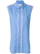 Maison Margiela Stripe Trim Sleeveless Shirt - Blue
