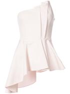 Cushnie Et Ochs Asymmetric Ruffled Top - Nude & Neutrals