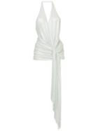 Alexandre Vauthier Halter Blouse With Drape - White