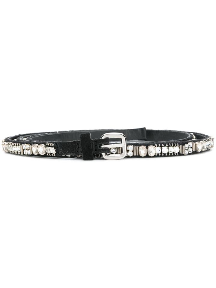 Ermanno Scervino Crystal Embellished Belt - Black
