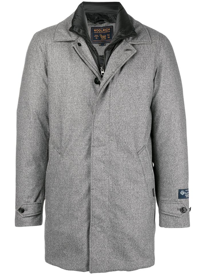 Woolrich Padded Lining Single-breasted Coat - Grey