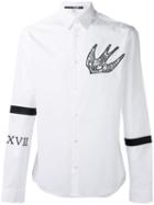 Mcq Alexander Mcqueen Swallow Print Shirt, Men's, Size: Small, White, Cotton