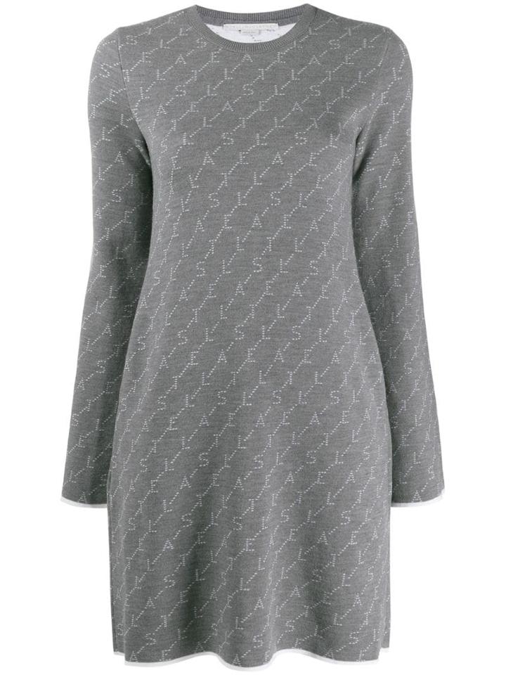 Stella Mccartney Monogram Print Jumper Dress - Grey