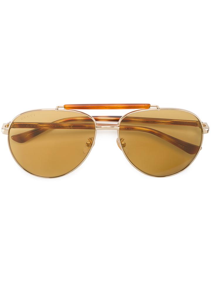 Gucci Aviator Sunglasses, Men's, Brown, Acetate/metal