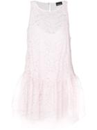 Ermanno Ermanno Sleeveless Lace Drop Waist Dress - Pink & Purple