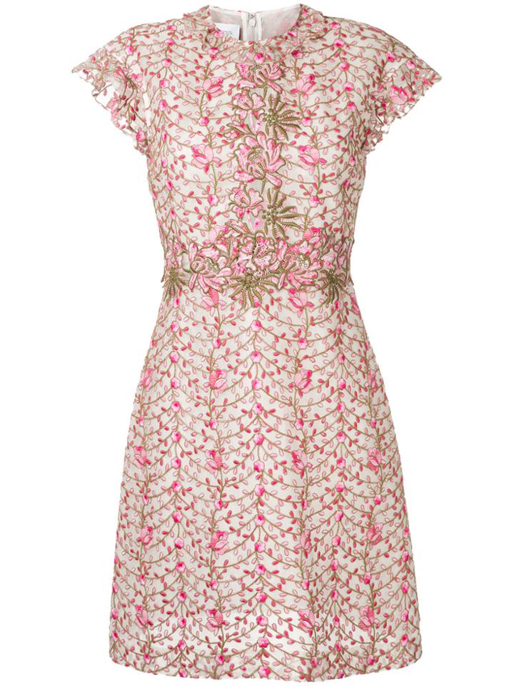 Giambattista Valli Floral Embroidery Dress - Pink & Purple