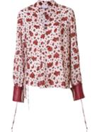 Magda Butrym Leather Trim Wrap Shirt