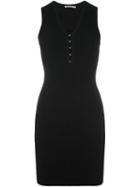 T By Alexander Wang Stripe Effect Mini Dress, Women's, Size: Xs, Black, Nylon/spandex/elastane/viscose