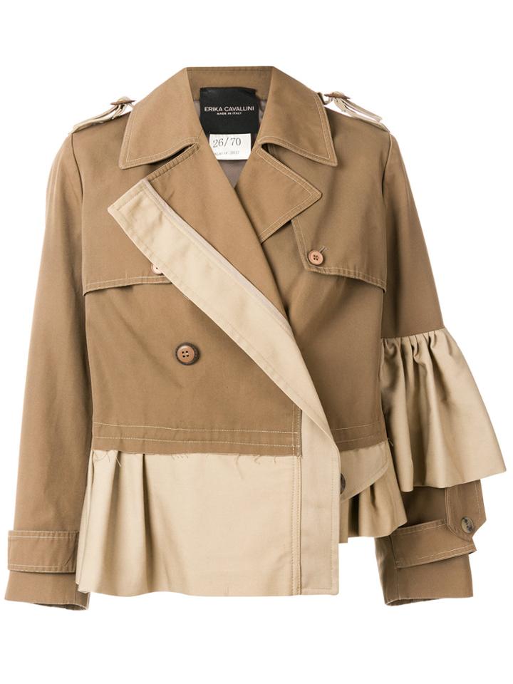 Erika Cavallini Double Breasted Oversized Jacket - Brown