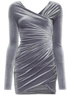 Alexandre Vauthier Velvet Ruched Mini-dress - Grey