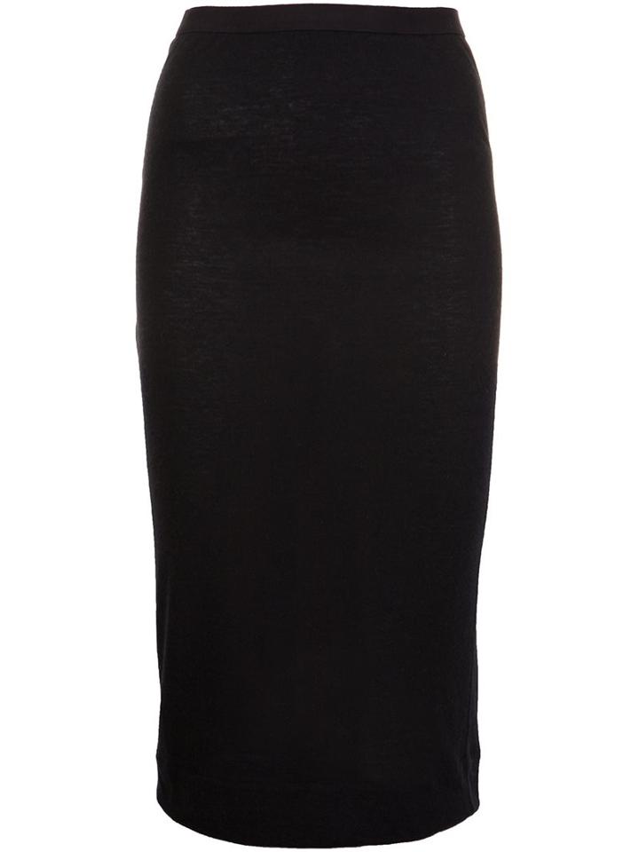Rick Owens Lilies Pencil Skirt, Women's, Size: 38, Black, Polyamide/angora/wool