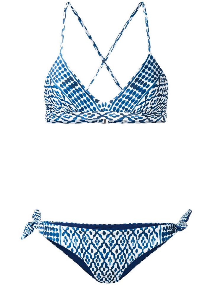 Mara Hoffman - Print Cross Back Bikini - Women - Polyester/spandex/elastane - S, Blue, Polyester/spandex/elastane