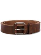 Dries Van Noten - Distressed Belt - Men - Leather - 90, Brown, Leather