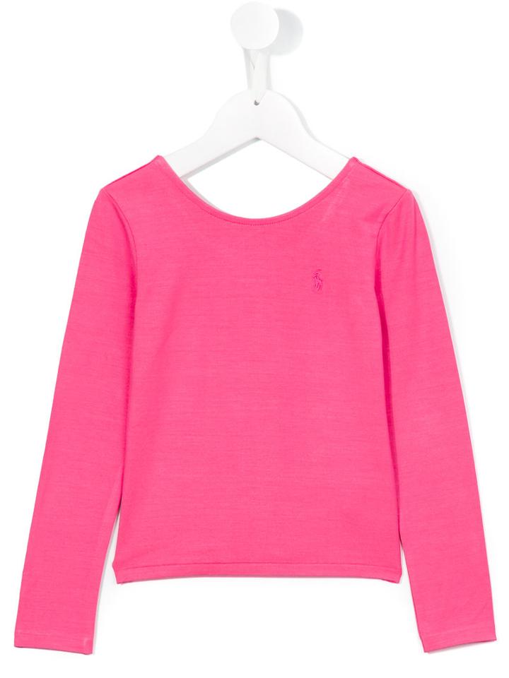 Ralph Lauren Kids Plain Sweatshirt, Girl's, Size: 6 Yrs, Pink/purple