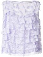 Marc Jacobs Ruffle Lace Blouse - Pink & Purple