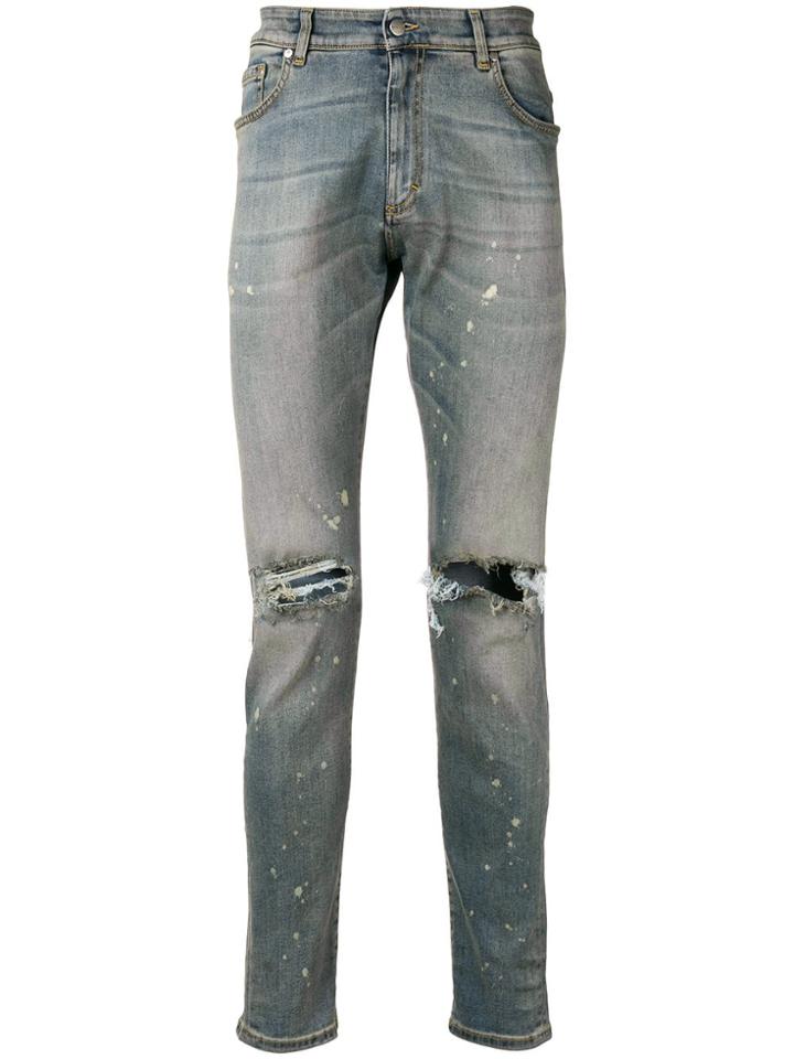 Represent Slash Knee Slim-fit Jeans - Blue