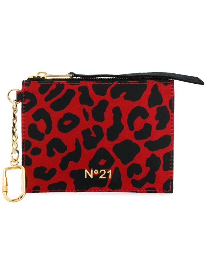 No21 Leopard Print Purse Keyring - Red