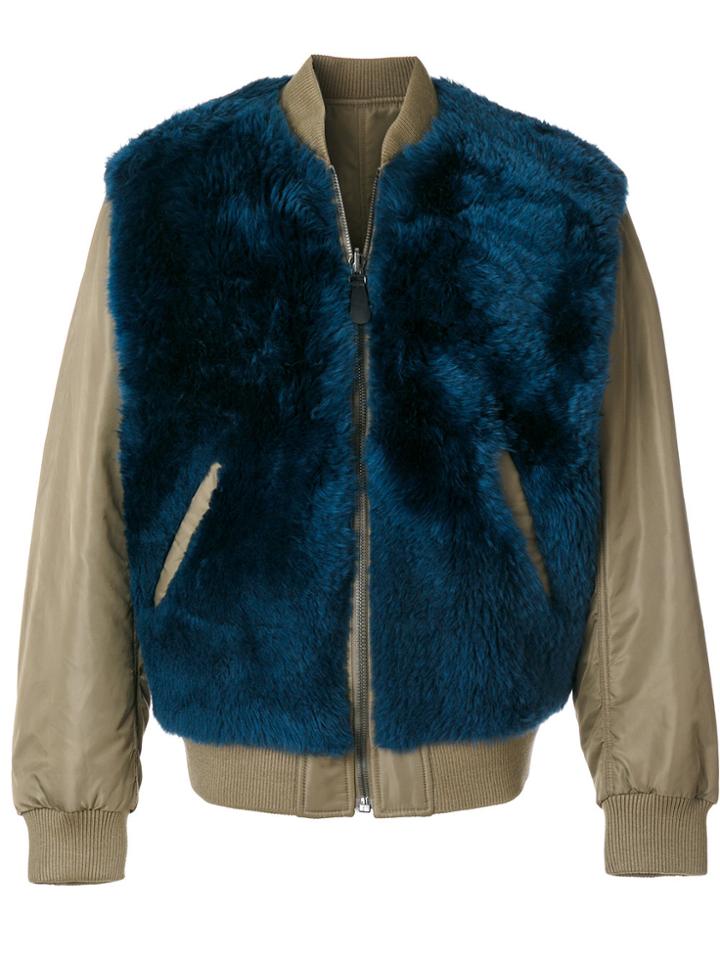 Yves Salomon Reversible Bomber Jacket - Blue