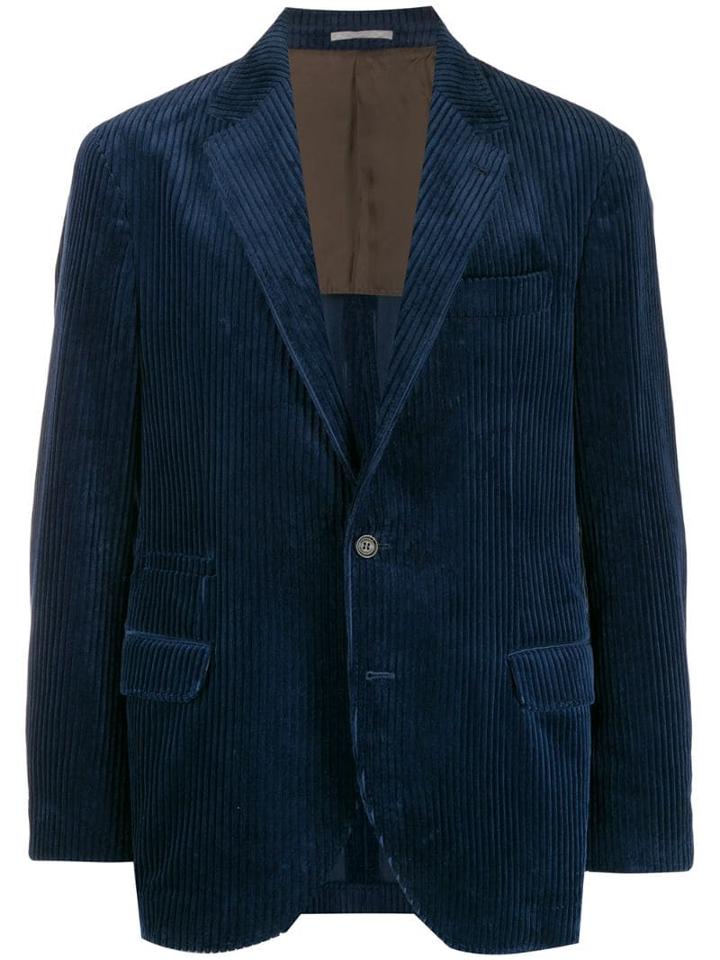Brunello Cucinelli Corduroy Velvet Blazer - Blue