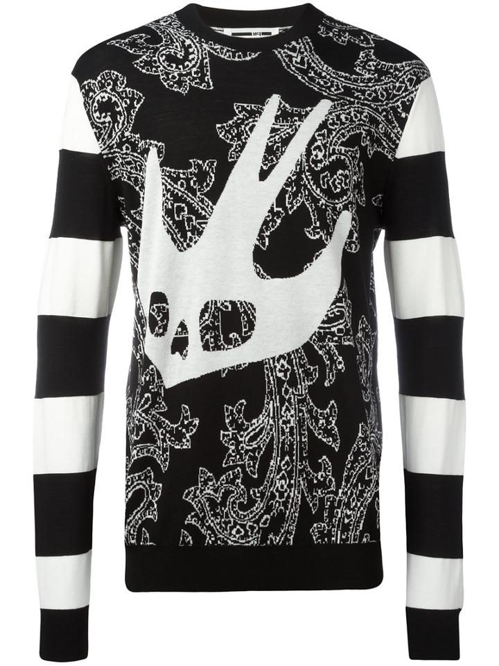 Mcq Alexander Mcqueen Paisley Swall Sweatshirt, Men's, Size: Xl, Black, Wool/cotton