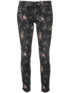 R13 Light Floral Print Jeans - Black