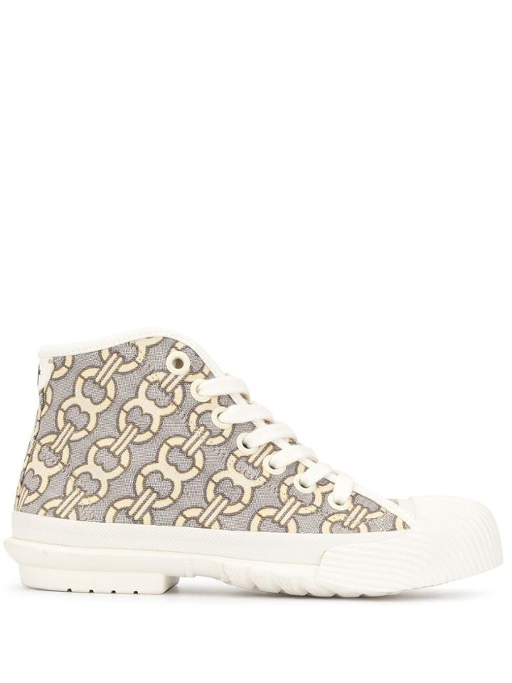 Tory Burch Buddy Jacquard Hi-top Sneakers - White