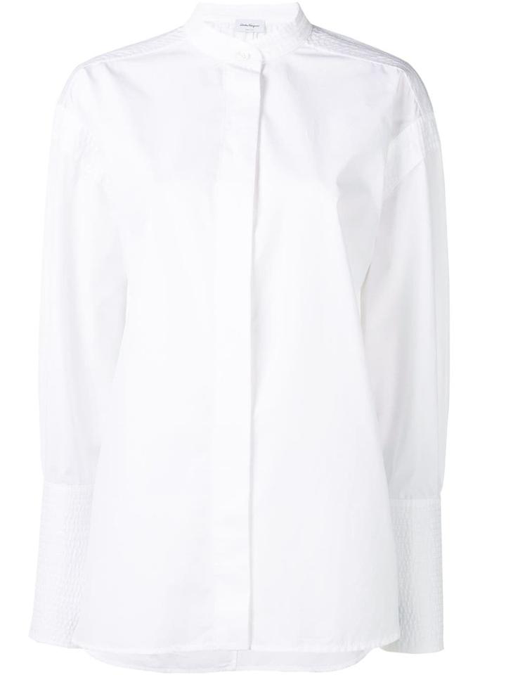 Salvatore Ferragamo Band Collar Shirt - White
