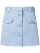 Red Valentino Button Through Mini Skirt - Blue