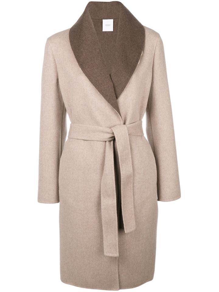 Agnona Cashmere Reversible Belted Coat - Neutrals