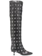 Sergio Rossi Tall Eyelet Boots - Black