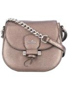 Hogan - Foldover Metallic (grey) Crossbody Bag - Women - Calf Leather - One Size, Calf Leather