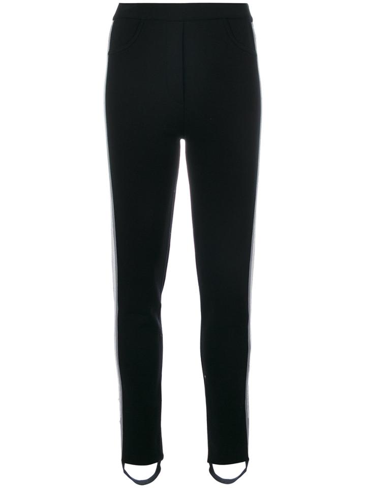 Aviù Side Stripe Stirrup Leggings - Black