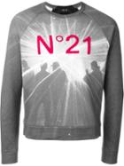No21 Logo Appliqué Printed Sweatshirt, Men's, Size: Large, Grey, Cotton