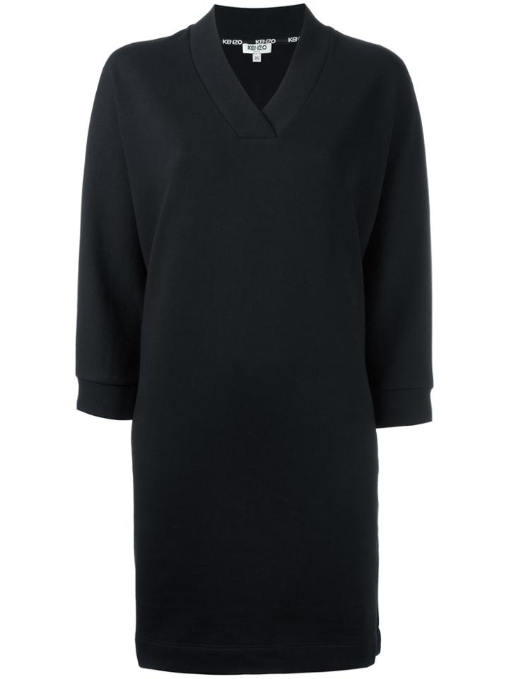 Kenzo Boxy Fit Sweatshirt Dress - Black