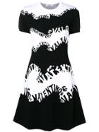 Valentino Wave Logo Mini Dress - Black