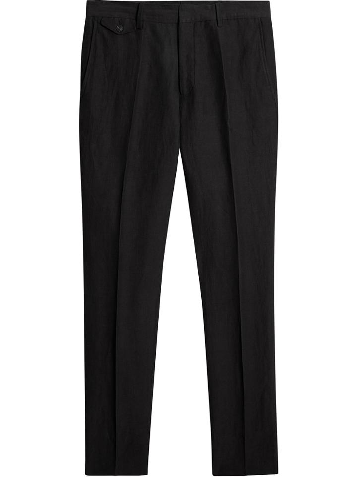 Burberry Linen Silk Tailored Trousers - Black