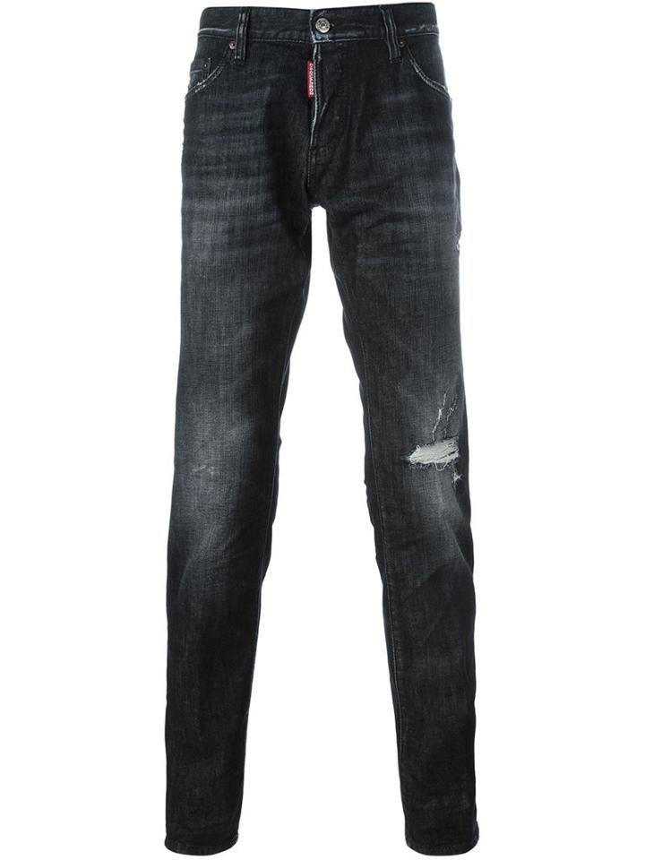 Dsquared2 Slim Jeans, Men's, Size: 54, Black, Cotton/spandex/elastane/polyester