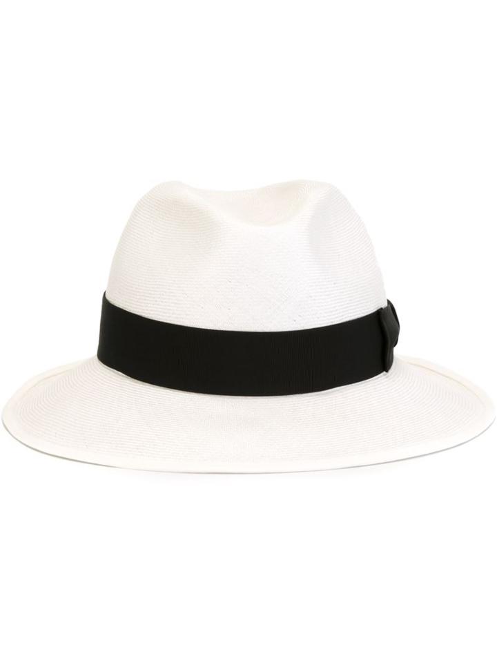Junya Watanabe Comme Des Garçons Man Bow Detail Hat, Men's, White, Straw