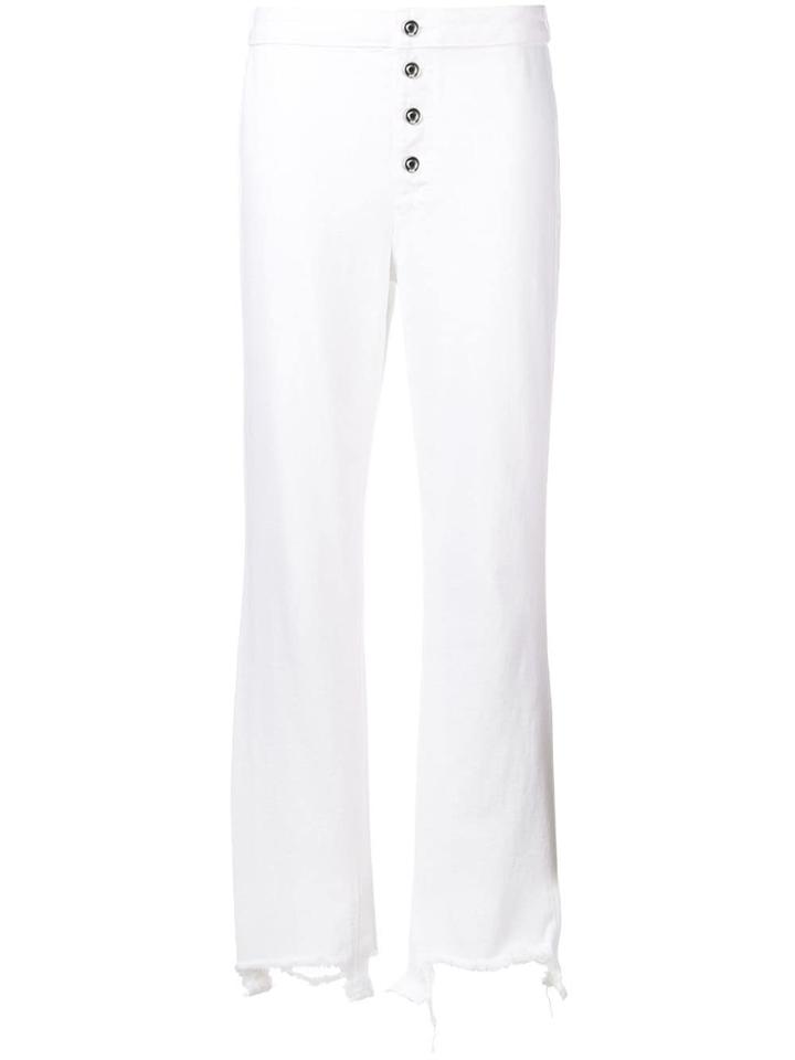 Rta Cropped Raw Hem Jeans - White
